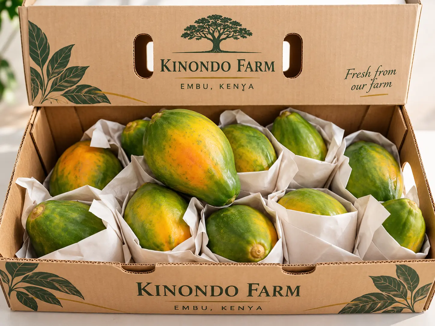 Fresh papayas from Kinondo Farm