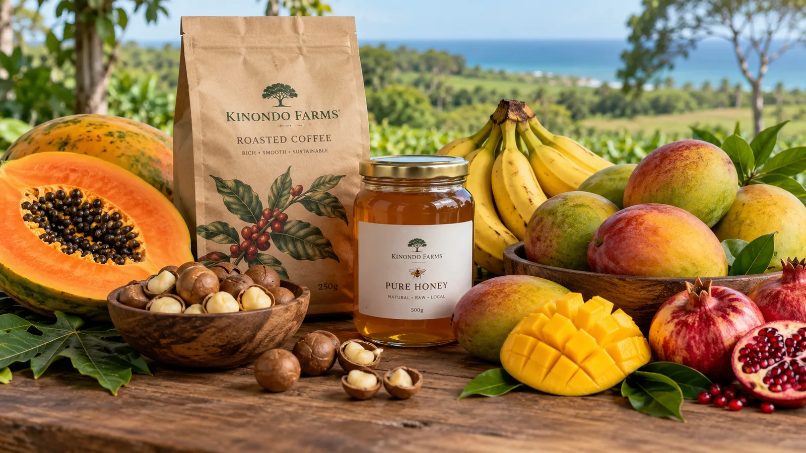 Illustrative assortment of seasonal farm produce concepts